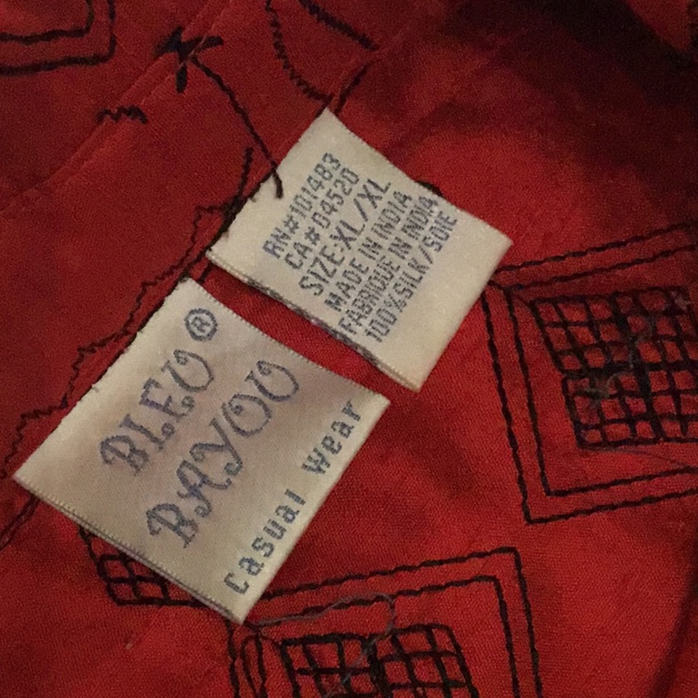 Blue Bayou Women’s Vintage 100% Silk Beaded Red Jacket Shirt Size XL - Picture 9 of 9